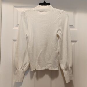 Maeve by Anthropologie Ribbed Cream Sweater High Neck Elegant Size M
